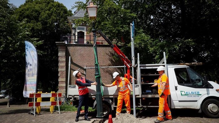 Nostalgische straatlantaarns binnenstad Hoorn