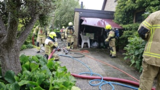 Brand in garage in Avenhorn
