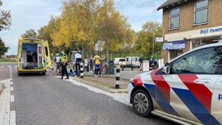 Wielrenner tegen wegversmalling in Enkhuizen 1