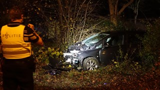 Auto tegen boom geknald op de IJsselweg1