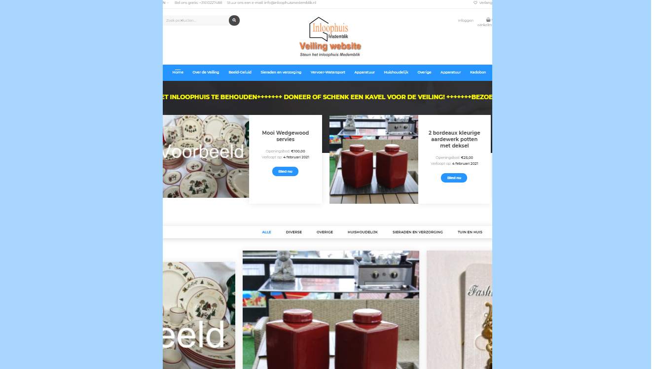 Inloophuis Medemblik start online veiling website