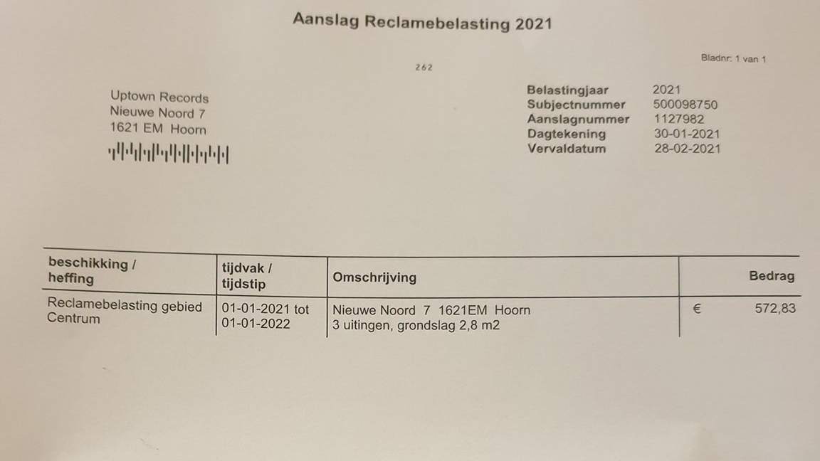 Reclamebelasting onaangename verrassing voor ondernemers in Hoorn