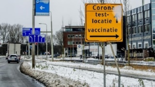 Corona testlocatie bord