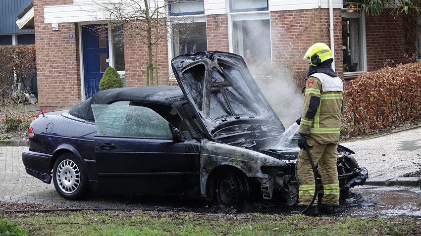 Brand in auto in Westwoud