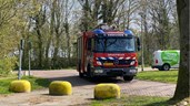 Grasmaaier bijna in brand