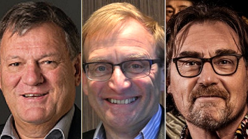 Bert van Dijkhuizen (VVD), Hans Huibers (Westfriese Bedrijvengroep), Ad Geerdink (Westfries Museum) gasten in Radio Actueel 