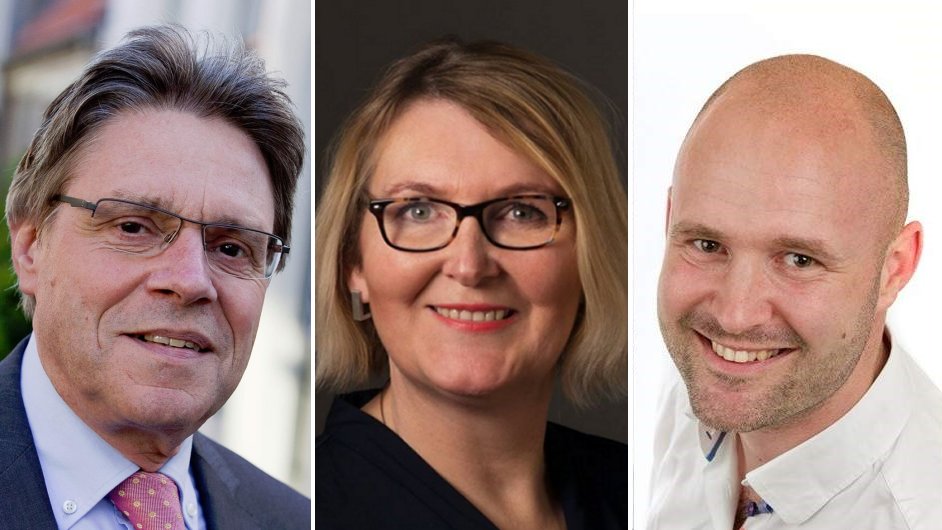 Roger Tonnaer (FT), Marjon van der Ven (wethouder namens VVD), Kees Maas (CU), gasten in Radio Actueel