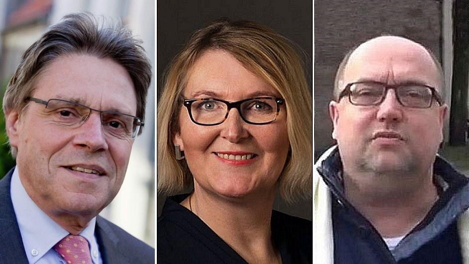 Raadsleden Roger Tonnaer, Guido Breuker en wethouder Marjon van der Ven in Radio Actueel