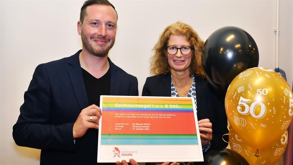 Eenhoornzegel voor De Blauwe Schuit