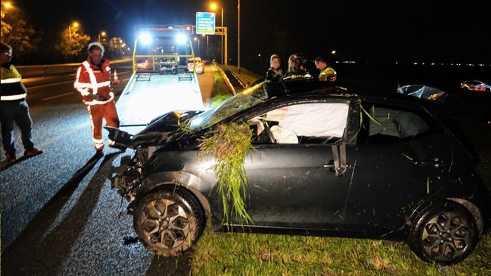 Auto gecrashtt op A7 bijj Berkhout2