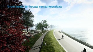 Westerdijk nieuwe situatie groen beeld ter hoogte van parkeerplaats