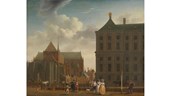 Isaac Ouwater (1748-1794), De Nieuwe Kerk en het stadhuis op de Dam, ca 1785