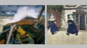 Jan Toorop_Het vertrek van een bomschuit_Katwijk_1890_Collectie Kr&#246;ller-M&#252;ller Museum_Otterlo - Jens Ferdinand Willumsen_Femme bretonnes-To g&#229;ende koner_Pont-Aven-Le Pouldu_1890_collectie Willumsens Museum Frederikssund