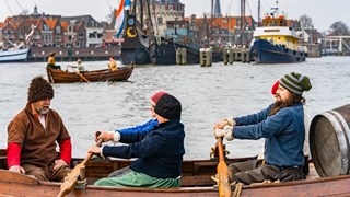 Slag op de Zuiderzee roeiboot