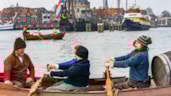 Slag op de Zuiderzee roeiboot
