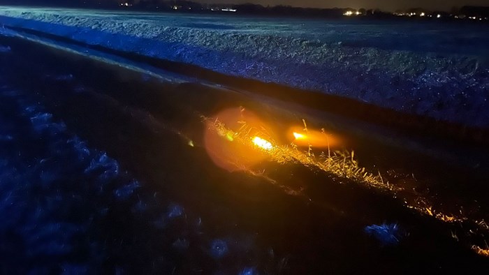 Auto te water in Venhuizen