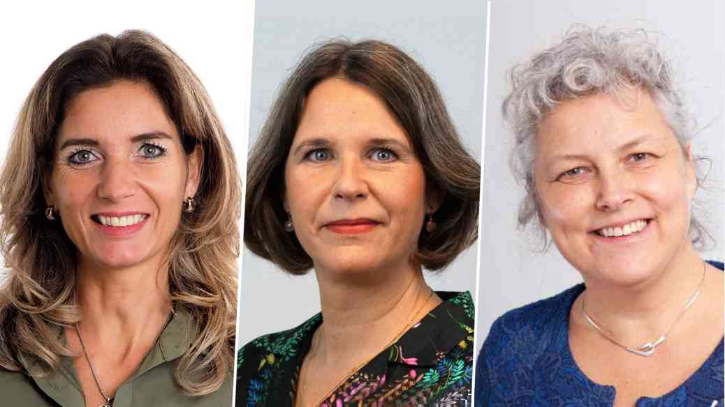 Gasten bij Radio Actueel raadsleden Debbie Katers (LH), Diana Dekker (CDA) en waterschapskandidaat Marjon Tolhuis