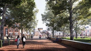 Poort van Hoorn stationsplein zuid vanaf binnenstad