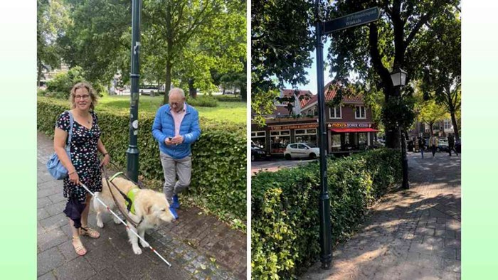 Verplaatste paal voor en na