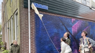 Onthulling muurschildering Jan Haringsteeg